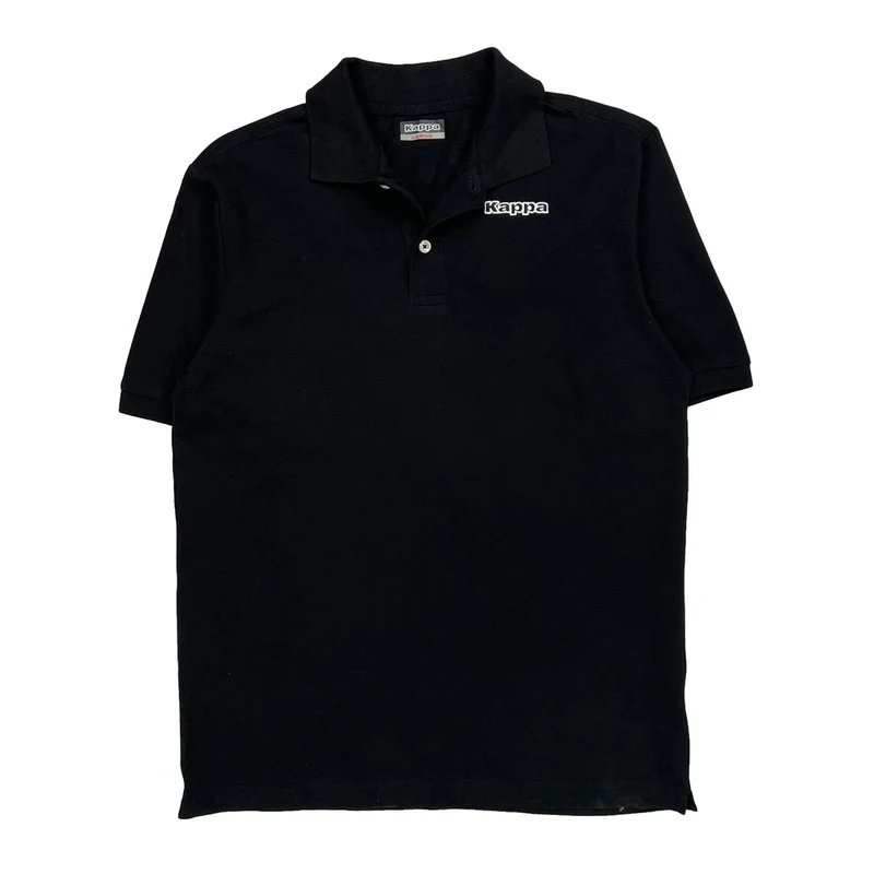 Kappa Polo Shirt - Large Black Cotton