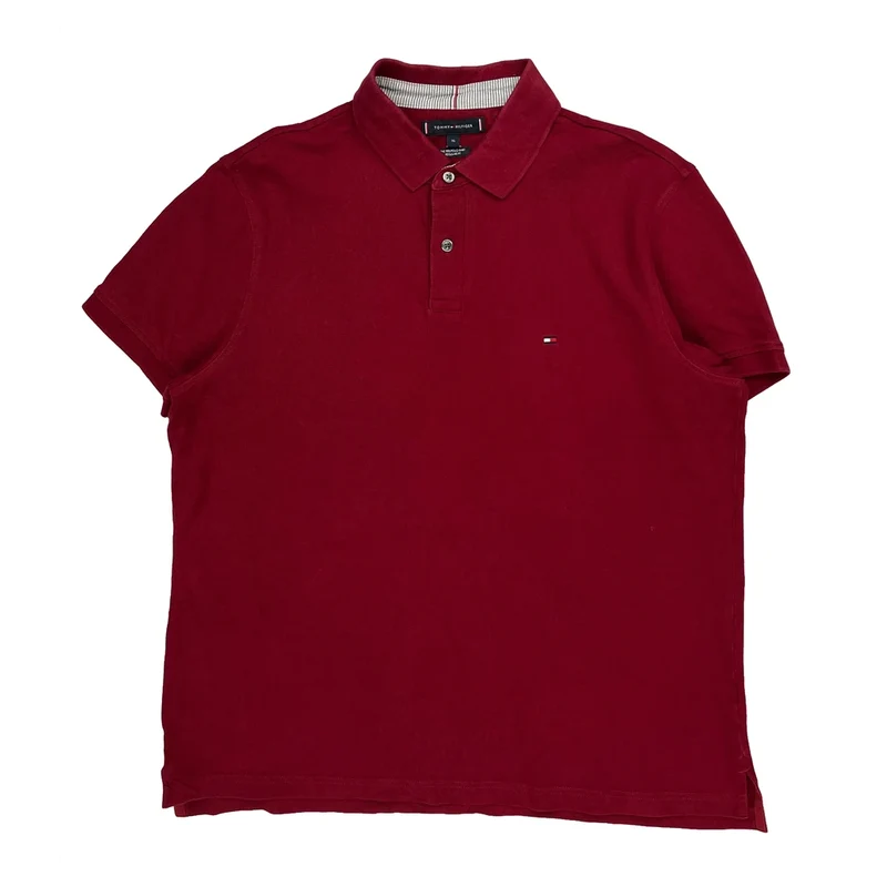 Tommy Hilfiger Polo Shirt - XL Red Cotton