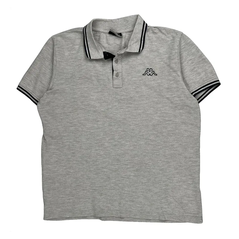 Kappa Polo Shirt - Large Grey Cotton