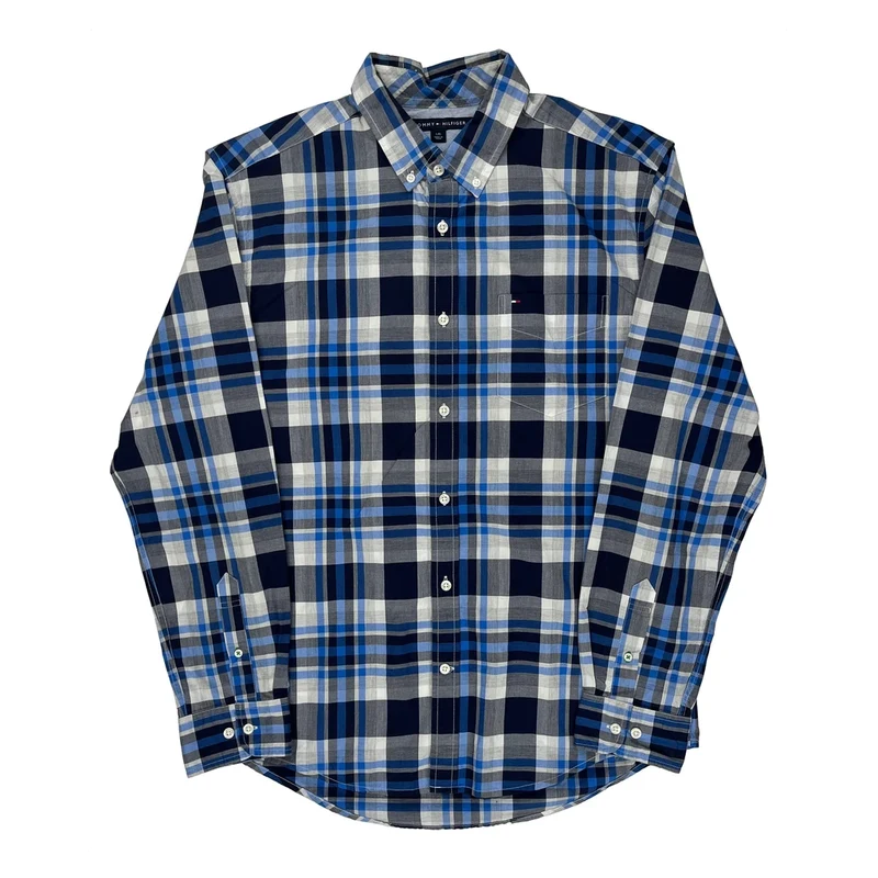 Tommy Hilfiger Checked Shirt - Large Blue Cotton