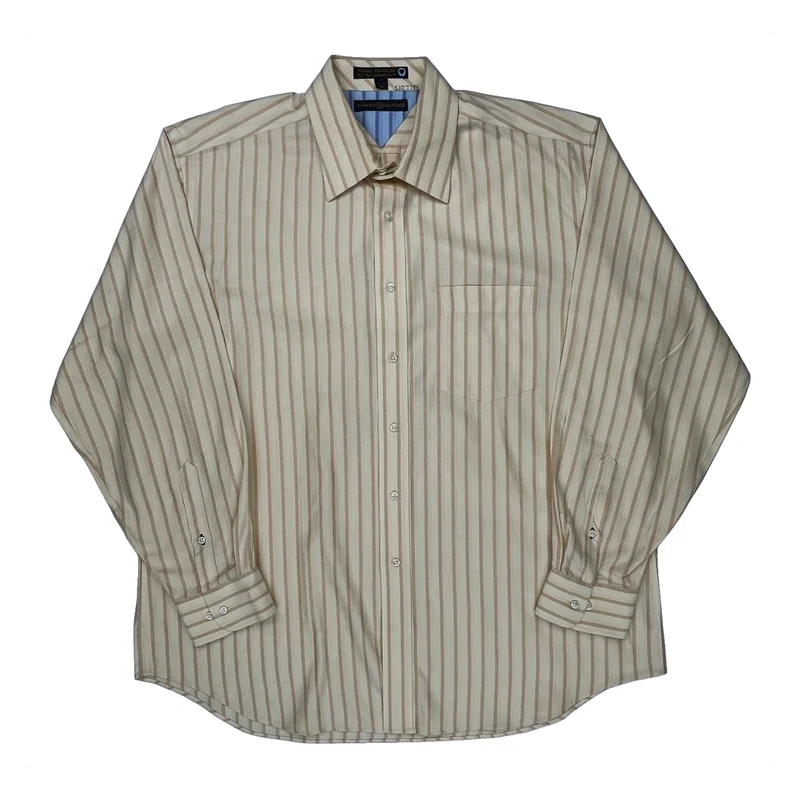 Tommy Traveler Tommy Hilfiger Striped Shirt - XL Beige Cotton