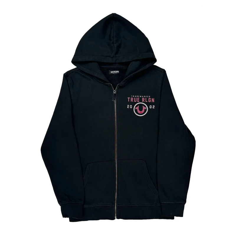 True Religion Hoodie - Medium Black Cotton