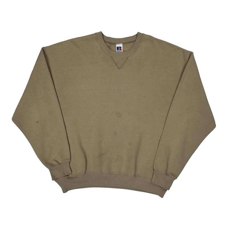 Russell Athletic Sweatshirt - 2XL Beige Cotton