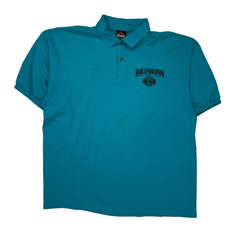 Benson Motorcycles Inc. Harley Davidson Polo Shirt - 2XL Blue Cotton