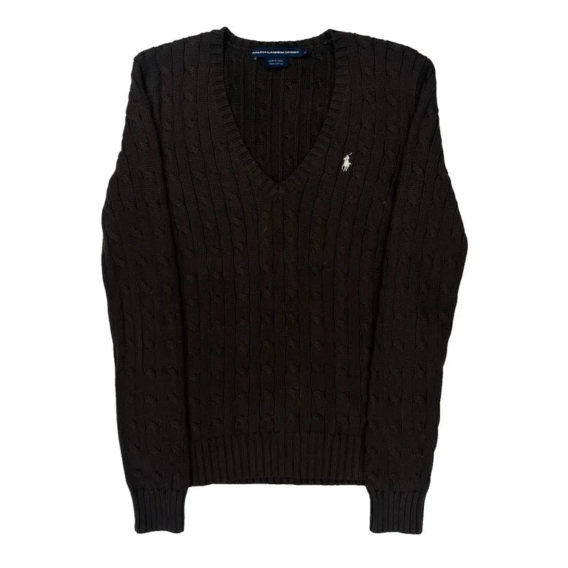 Ralph Lauren Sport Cable Knit Sweater - Medium Brown Cotton