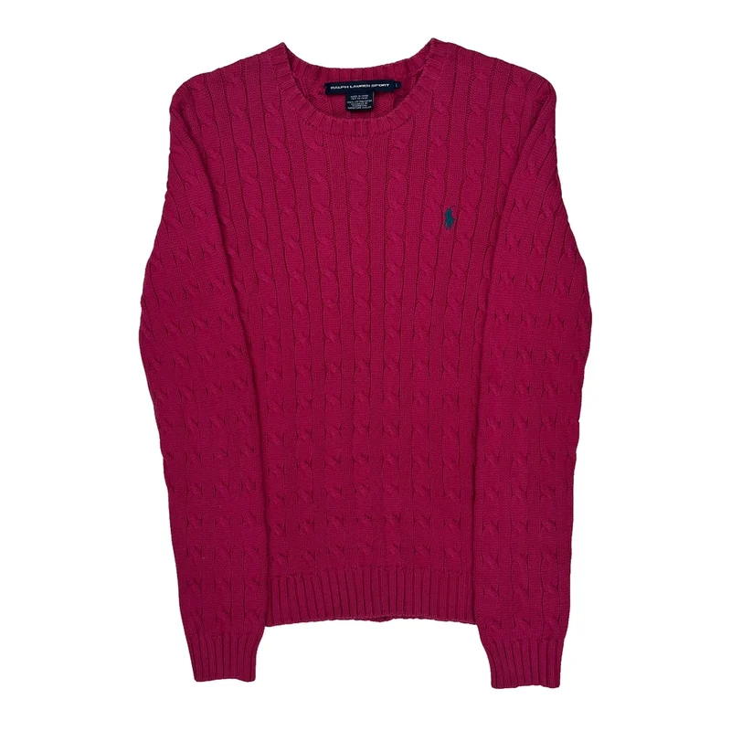 Ralph Lauren Sport Sweater - Large Pink Cotton