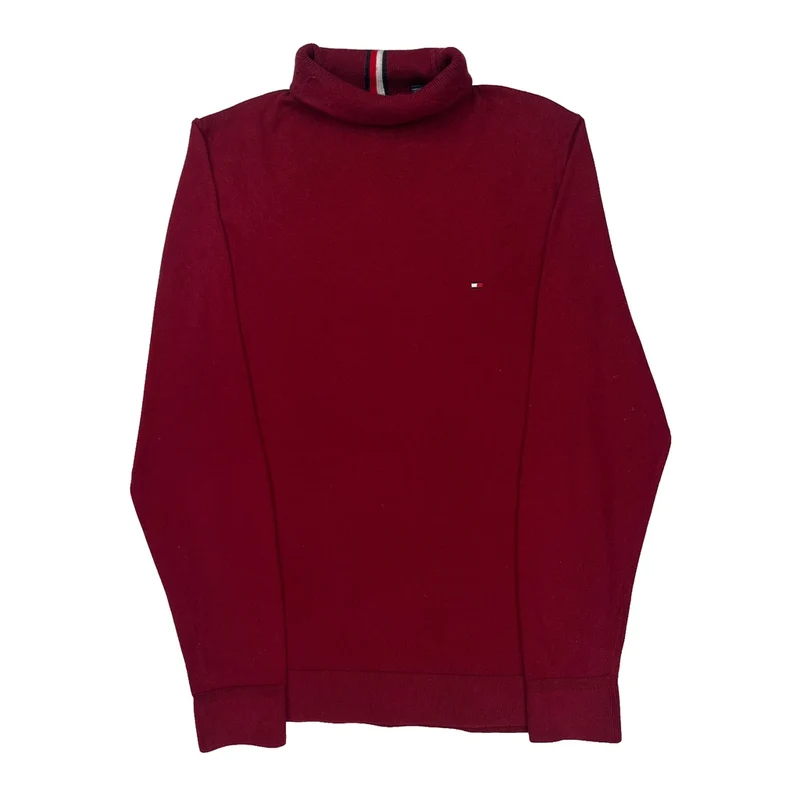 Tommy Hilfiger Sweater - Medium Red Cotton Blend