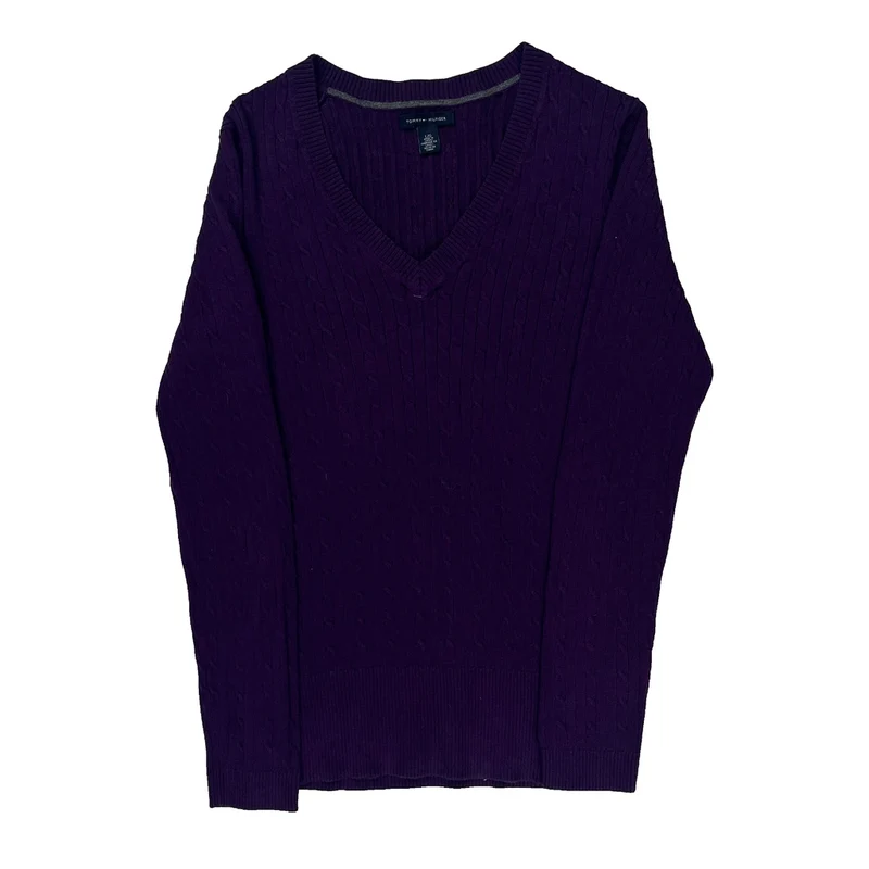 Tommy Hilfiger Sweater - Large Purple Cotton