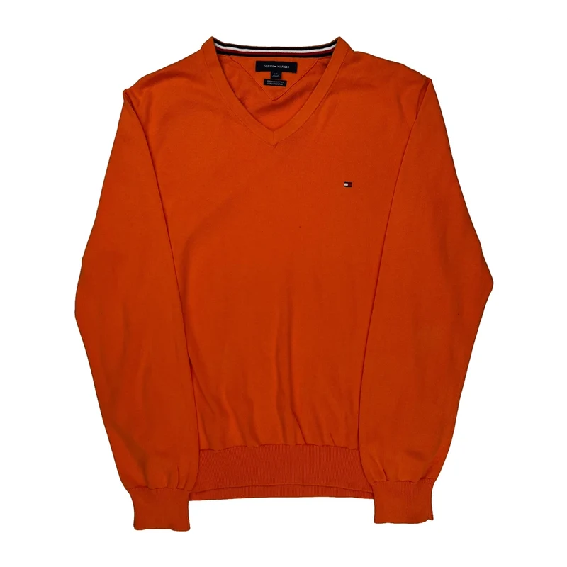 Tommy Hilfiger Sweater - Large Orange Cotton