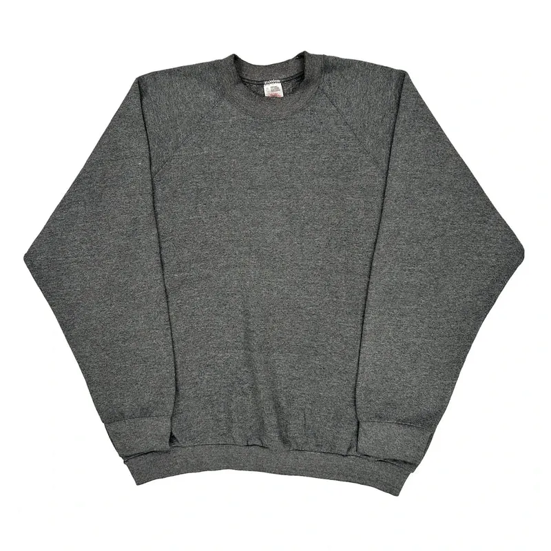 90'S Blank Made In USA Fruit Of The Loom Sweatshirt - XL Grey Cotton Blend
