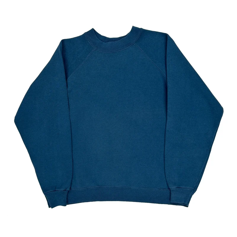 Blank Unbranded Sweatshirt - Large Blue Cotton