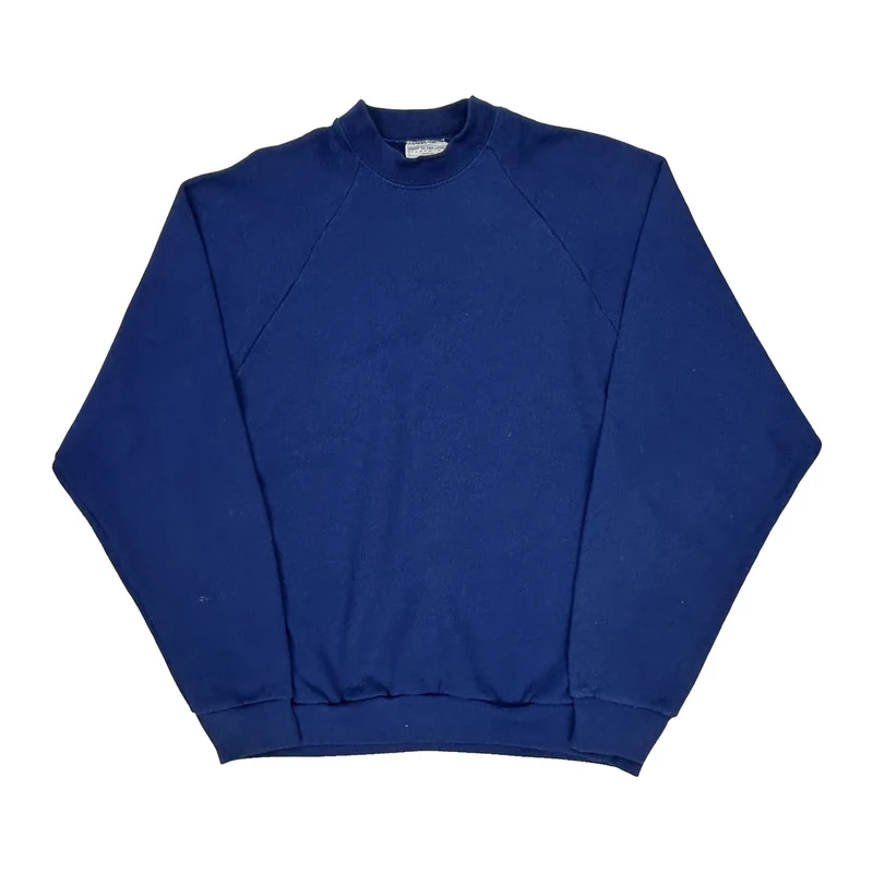 90'S Blank Made In USA Fruit Of The Loom Sweatshirt - XL Blue Cotton Blend