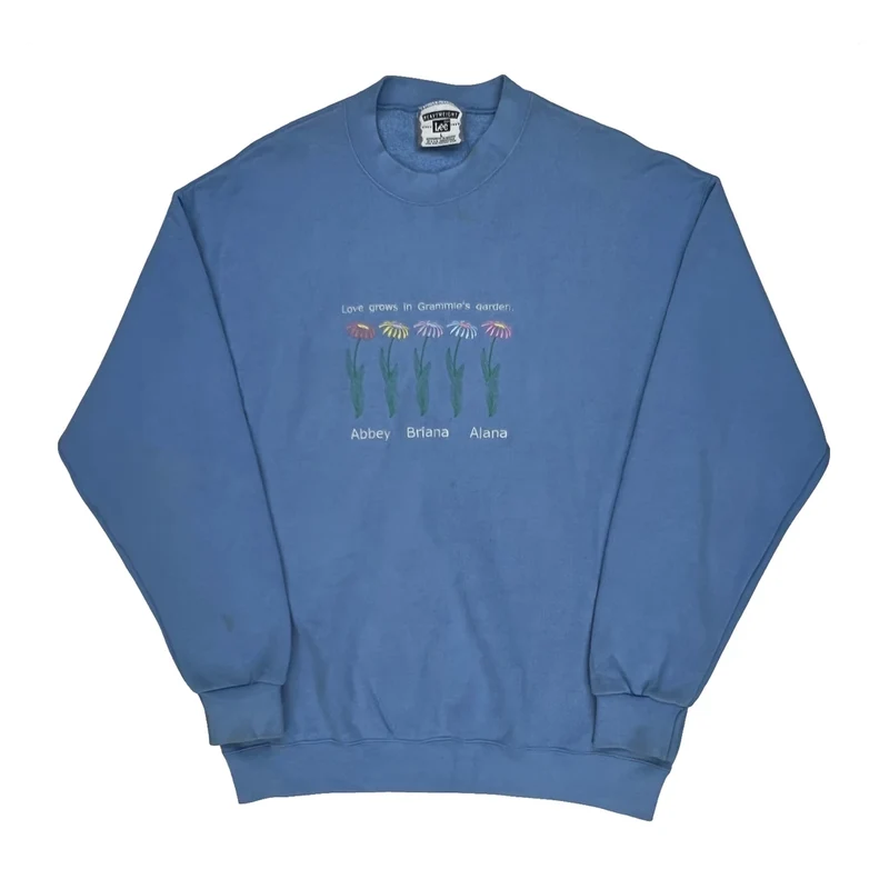 Grammie'S Garden Lee Sweatshirt - Large Blue Cotton