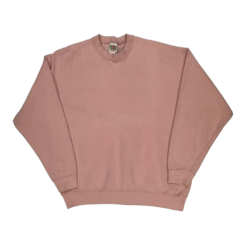 90S Blank Fruit Of The Loom Sweatshirt - XL Pink Cotton