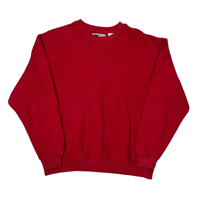 Fila Sweatshirt - XL Red Cotton Blend