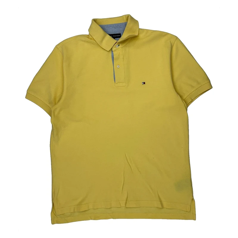 Tommy Hilfiger Polo Shirt - Medium Yellow Cotton