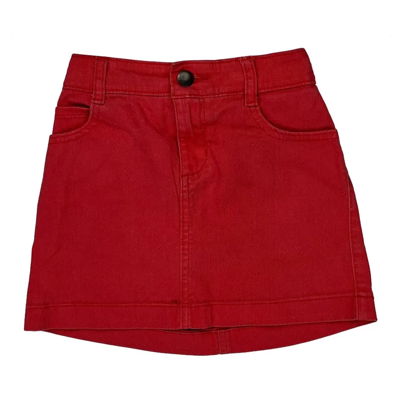 Age 7 Tommy Hilfiger Mini Skirt - Small Red Cotton