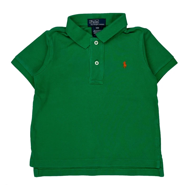 Age 18 Months Polo By Ralph Lauren Polo Shirt - 3XS Green Cotton