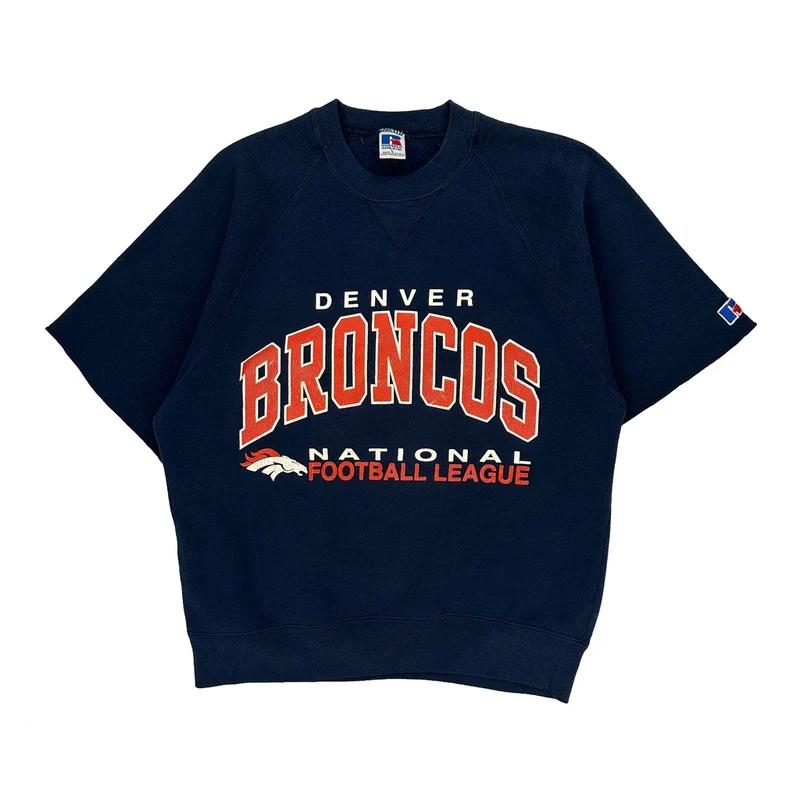 Made In USA Russell Athletic Denver Broncos Sweatshirt - Large Navy Cotton