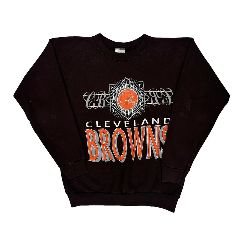 Made In USA Tultex Cleveland Browns Sweatshirt - Large Black Cotton