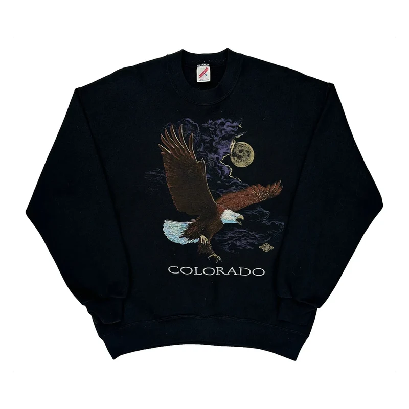 Made In USA Jerzees Eagle Sweatshirt - XL Black Cotton
