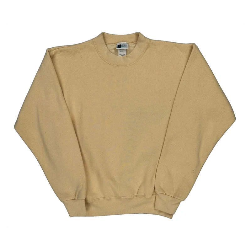 Made In USA 90S Blank Pro Spirit Sweatshirt - Medium Beige Cotton