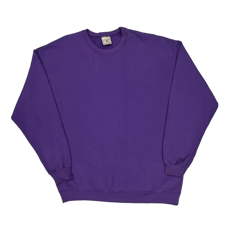 90'S Blank Unbranded Sweatshirt - XL Purple Cotton
