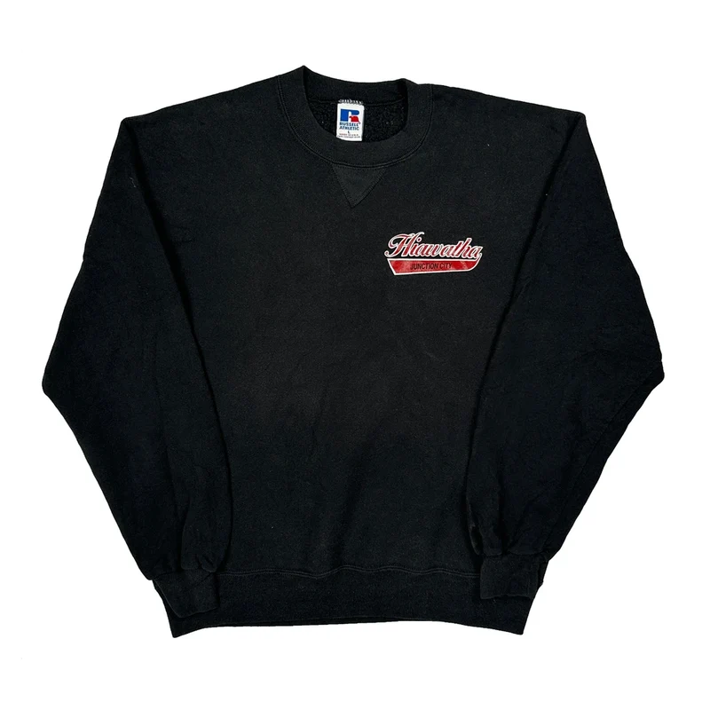 Made In USA Russell Athletic Sweatshirt - Large Black Cotton