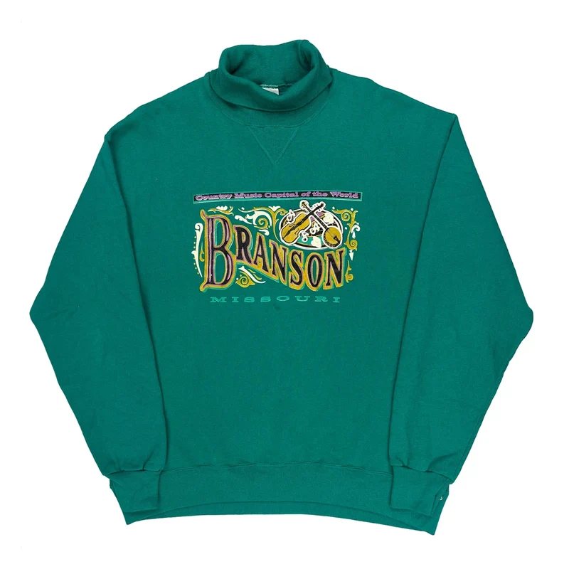 Made In USA Russell Athletic Graphic Sweatshirt - XL Green Cotton