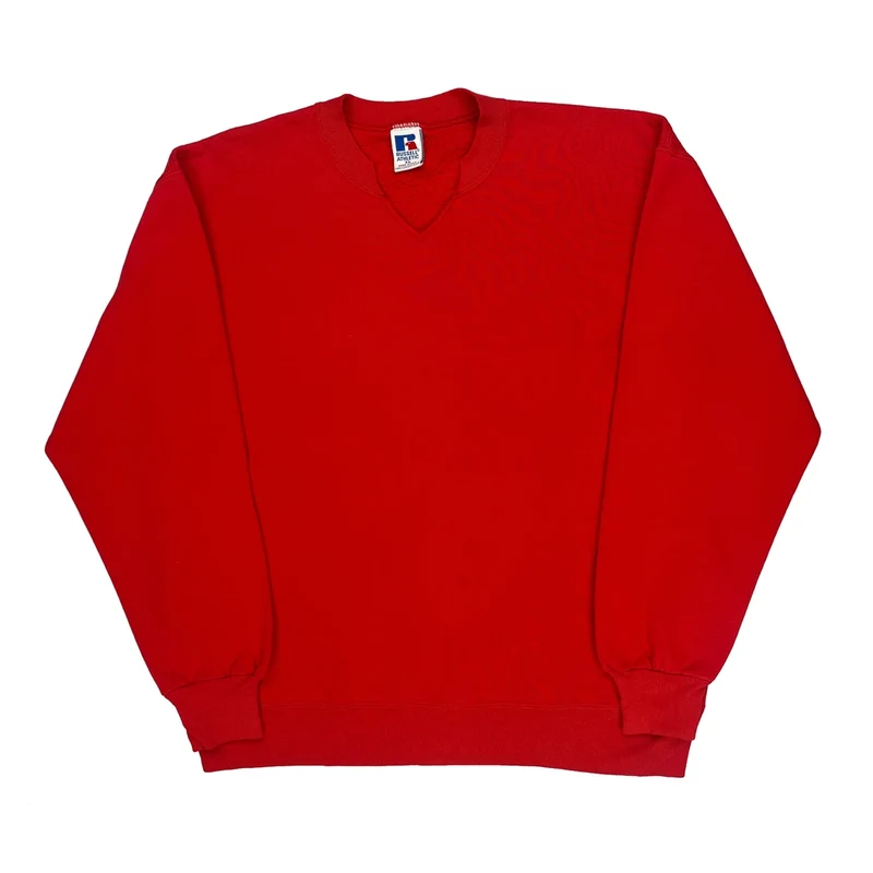 90'S Blank Made In USA Russell Athletic Sweatshirt - XL Red Cotton
