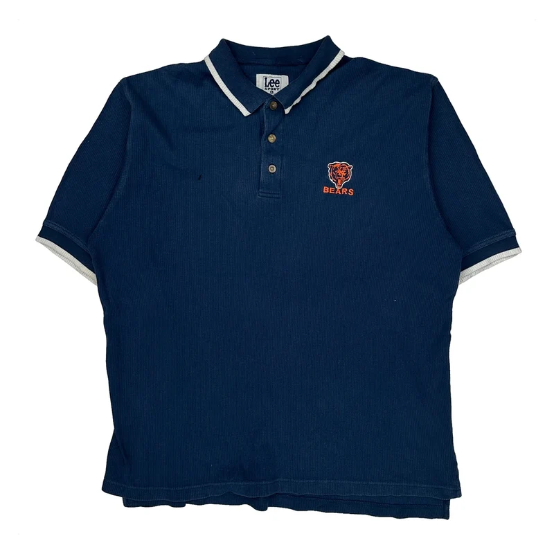 Bears Lee Sport Graphic Polo Shirt - Large Blue Cotton