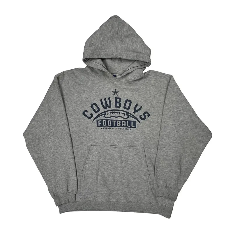 Dallas Cowboys Reebok Nfl Hoodie - Large Grey Cotton Blend