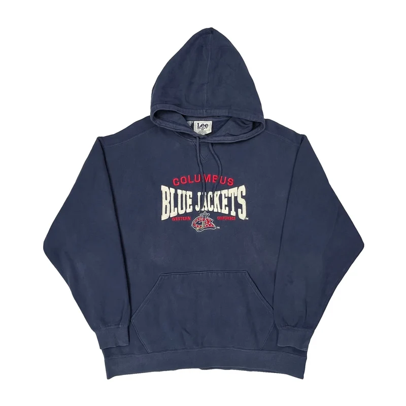 Columbus Blue Jackets Lee Sport College Hoodie - XL Blue Cotton Blend
