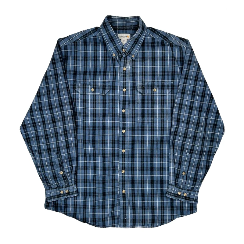 Tall Carhartt Checked Shirt - XL Blue Cotton