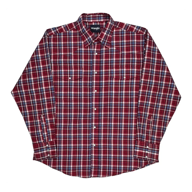 Wrangler Checked Shirt - XL Red Cotton