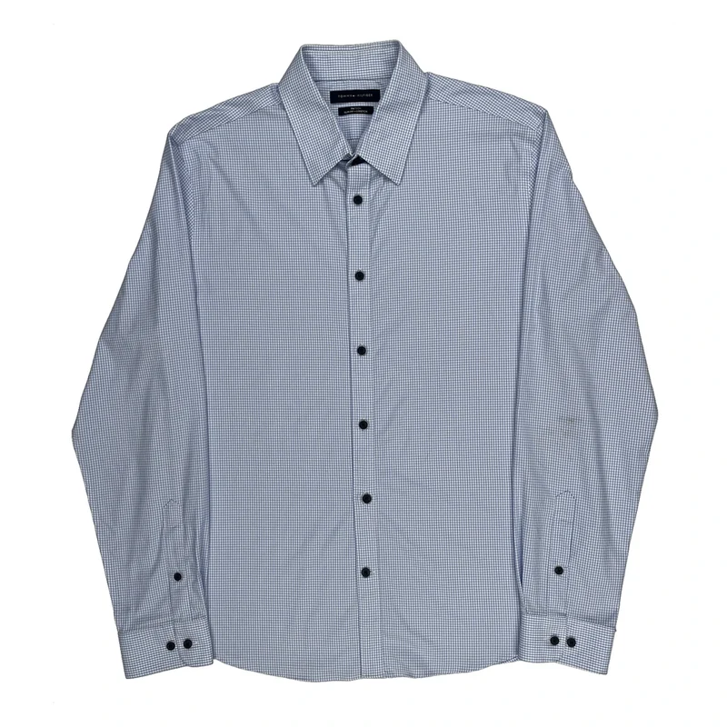 Tommy Hilfiger Slim Fit Shirt - Large Blue Cotton