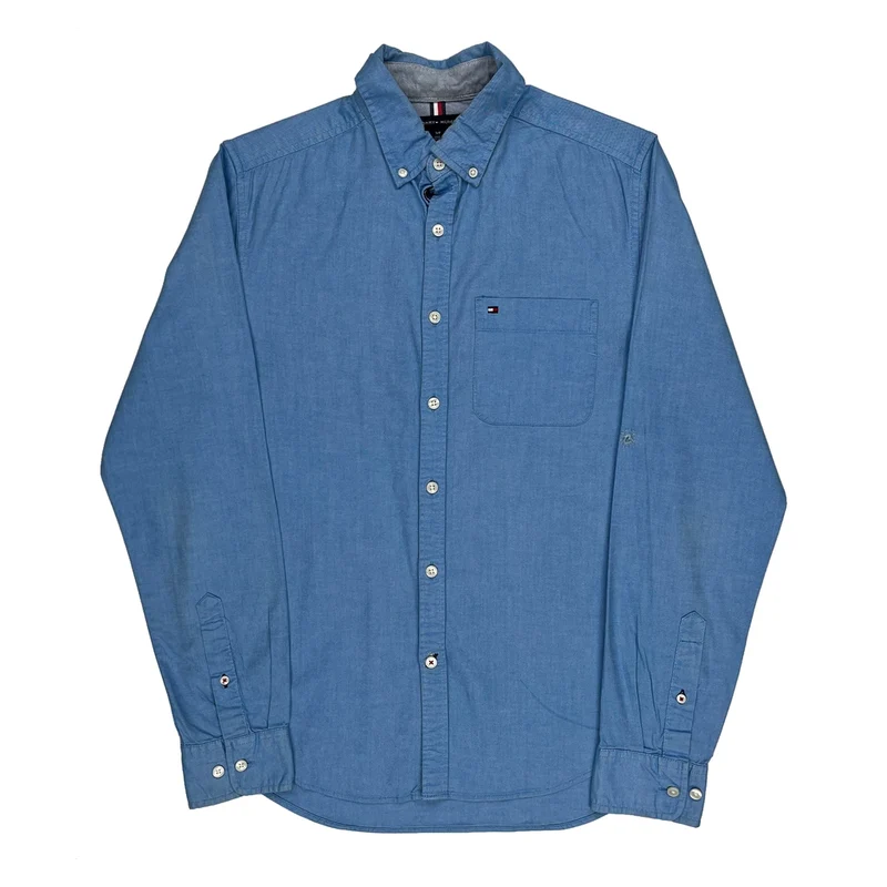 Tommy Hilfiger Slim Fit Shirt - Small Blue Cotton