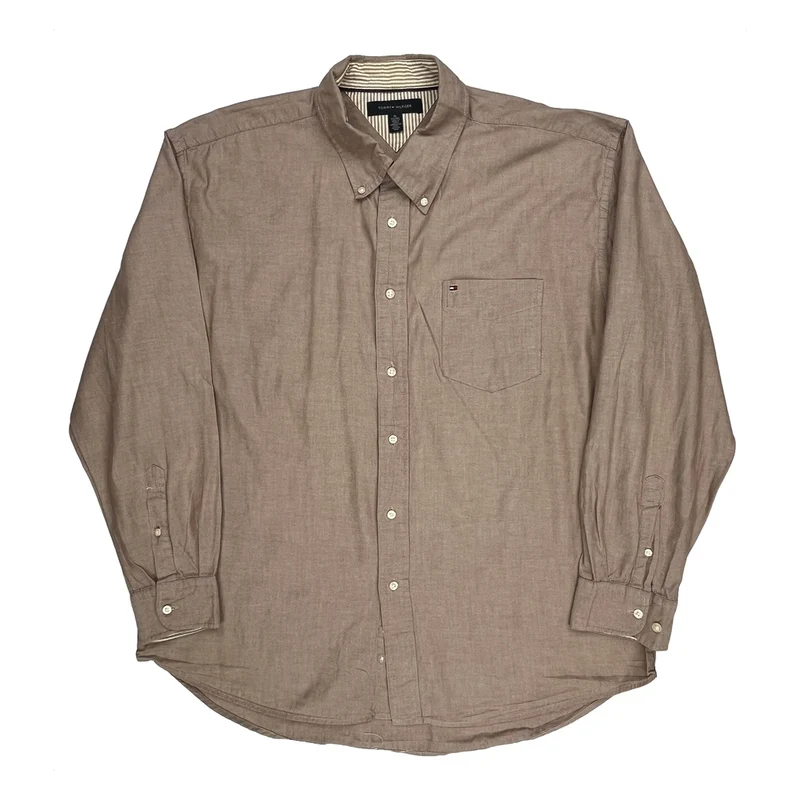 Tommy Hilfiger Shirt - XL Brown Cotton