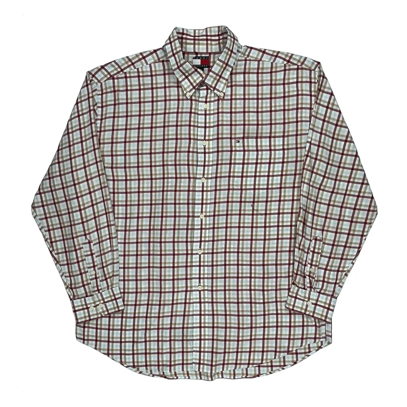 Tommy Hilfiger Checked Shirt - XL Red Cotton
