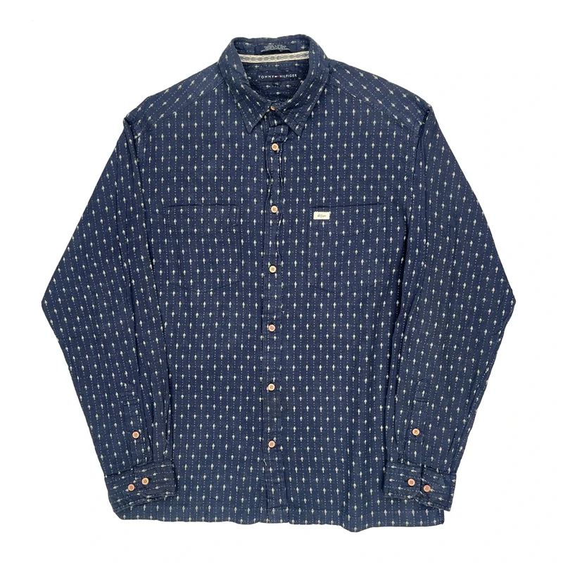 Tommy Hilfiger Shirt - Large Blue Cotton
