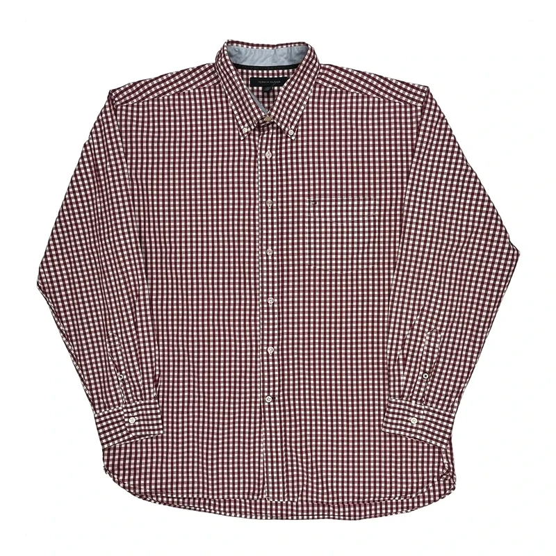 Tommy Hilfiger Checked Shirt - XL Red Cotton