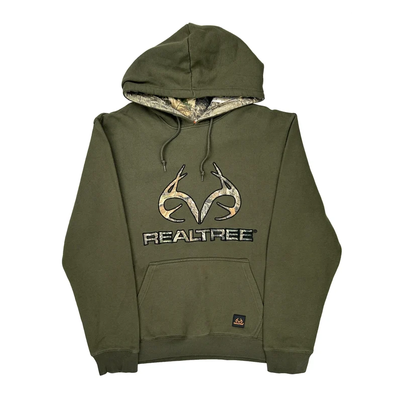 Realtree Camo Hoodie - Large Green Cotton