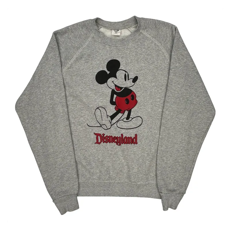 Disneyland Disney Cartoon Sweatshirt - Medium Gray Cotton Blend
