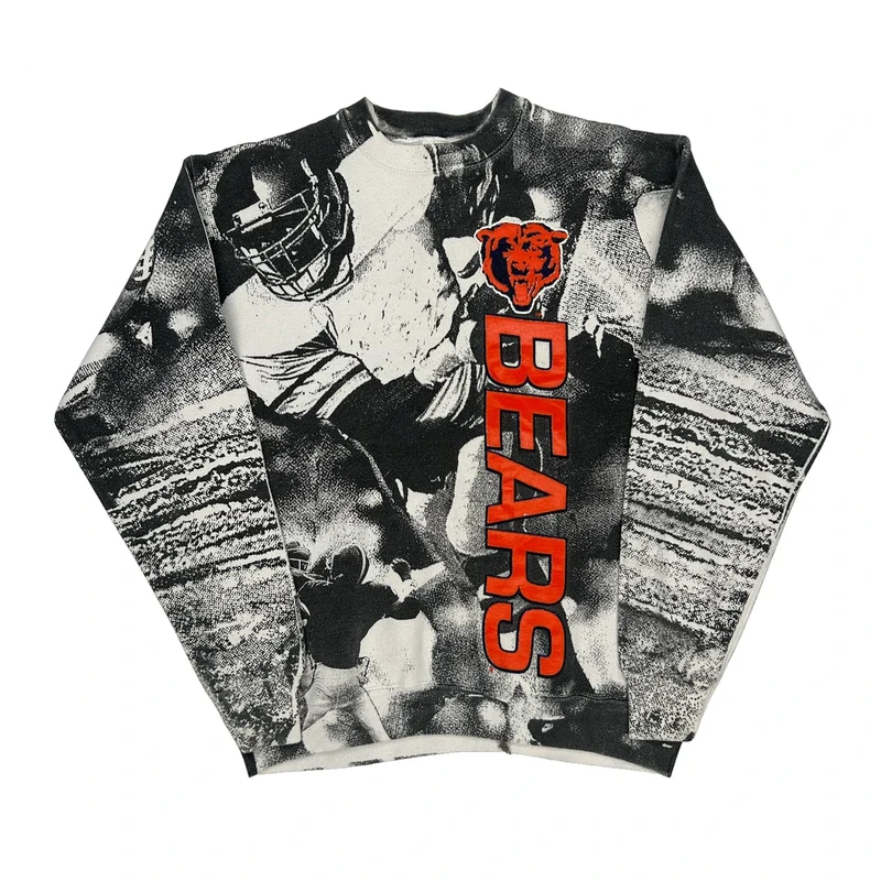 Bears Artex Aop Graphic Sweatshirt - Medium Black Cotton