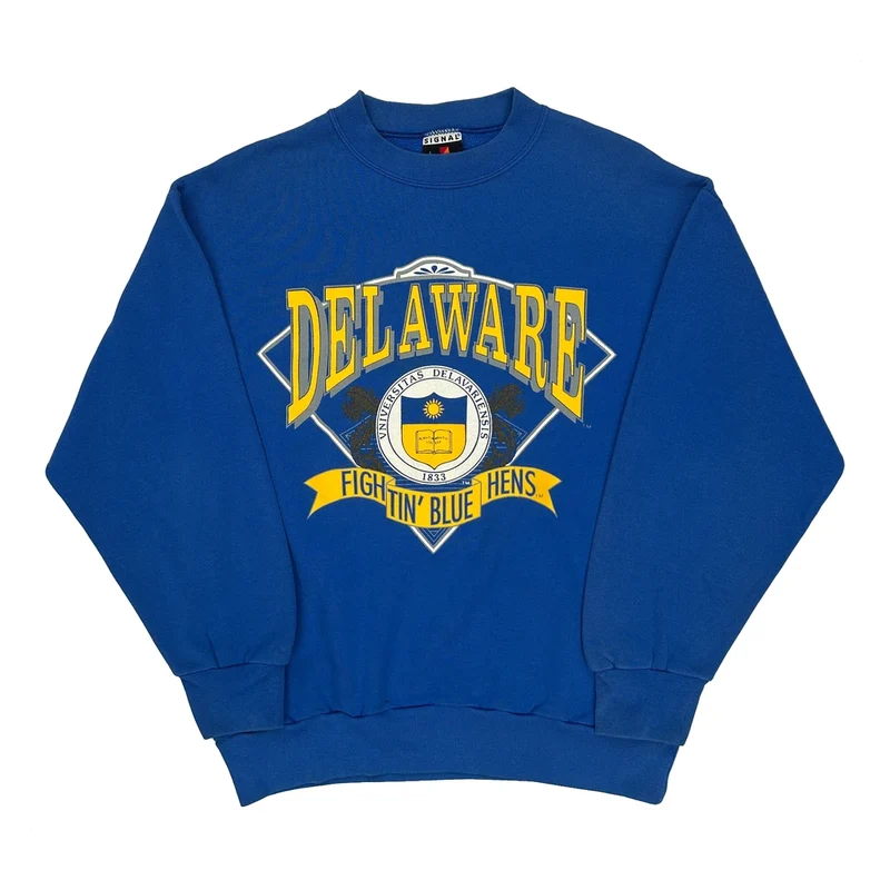 Fightin' Blue Hens Signal Sports College Sweatshirt - Large Blue Cotton