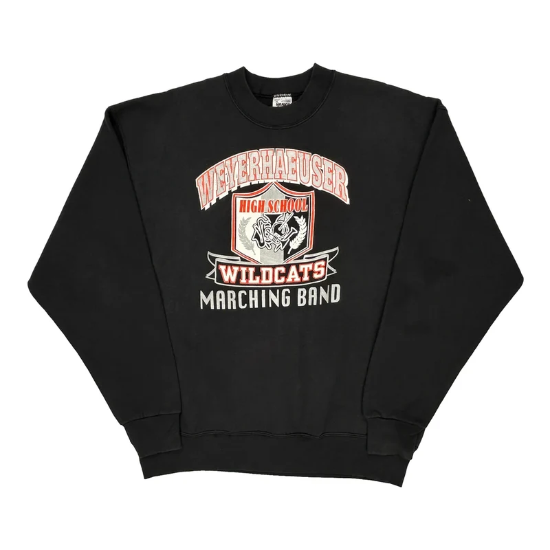 Weyerhaeuser High School Wildcats Marching Band Fruit Of The Loom College Sweatshirt - XL Black Cotton Blend