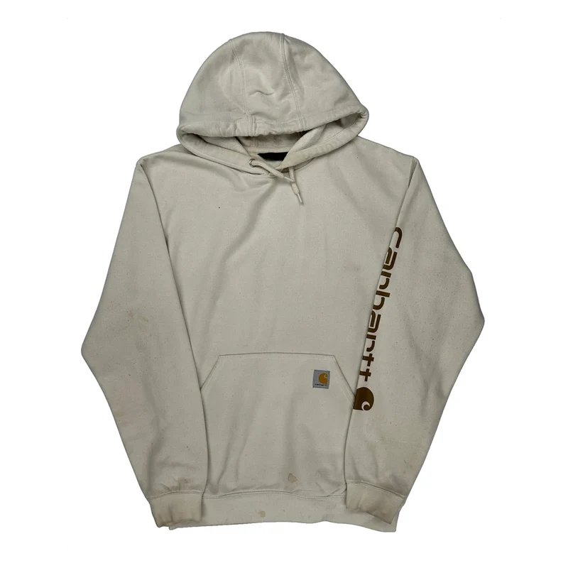 Carhartt Hoodie - Large Cream Cotton