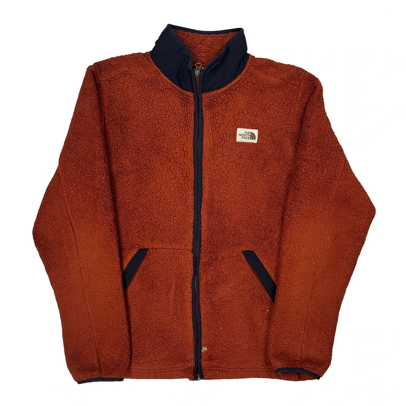 The North Face Fleece Jacket - Large Orange Polyester