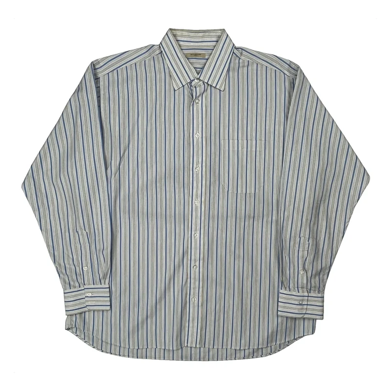 Burberry London Striped Shirt - XL Blue Cotton