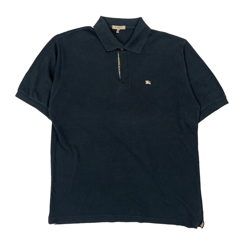 Burberry London Polo Shirt - Large Black Cotton